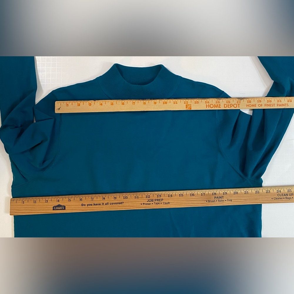 Pendleton Teal Silk Blend Lightweight Mock Neck S… - image 5